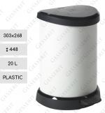 Kosz na śmieci 20 l plastyk metal biały + czarny