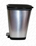 Kosz na śmieci 50 l plastyk efekt metalu, kolor metalowy, srebro, czarny