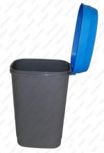 Kosz na śmieci 50 l plastyk szary, niebieski