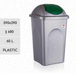 STFP grey-green swing 60 liter pojemnik na odpady do segregacji Plastyk Szary, Zielony 60L 01-1029g