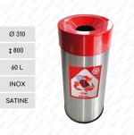 Kosz na śmieci 60 l stal nierdzewna szczotkowana