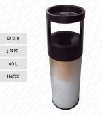 GESSERIT TT 310 Inox 60 liter koszopopielnica stal nierdzewna 60L Szczotkowana, Czarny 01-825