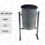 Kosz na śmieci 60 l stal szary