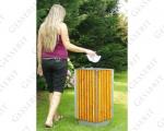 MV SQ wood, steel, brown 65 liter kosz na śmieci uliczny drewno/Stal Brązowy 65L 01-1065