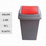 GE BI Recycling grey-red 50 liter kosz na odpady do segregacji Plastyk Szary, Czerwony 50L 01-801red