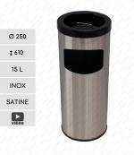 GESSERIT A 250 Inox 15 liter Kosz popielnicą stal nierdzewna 15L Szczotkowana 01-369