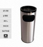 GESSERIT A 310 Inox 40 liter popielnicą stojąca z koszem ze stali nierdzewnej 40L Szczotkowana 01-353