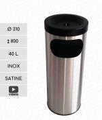 GESSERIT B 310 Inox 40 liter kosz na śmieci z popielniczką stal nierdzewna 40L Szczotkowana 01-357
