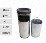 GESSERIT B 310 Inox Mirror 40 liter kosz na śmieci z popielniczką stal nierdzewna 40L Lustrzany 01-125
