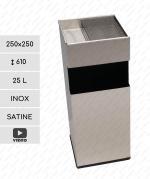 GESSERIT C 250 Inox 25 liter kosz na śmieci z popielnicą stal nierdzewna 25L Szczotkowana 01-370