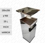GESSERIT C 250 Inox Mirror Roof 25 liter popielnicą stojąca z koszem ze stali nierdzewnej 25L Lustrzany 01-358