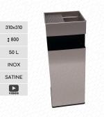 GESSERIT C 300 Inox 50 liter Kosz z popielnicą ze stali nierdzewnej 50L Szczotkowana 01-354