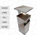 GESSERIT C 300 Inox Roof 50 liter kosz popielniczka stal nierdzewna 50L Szczotkowana 01-372