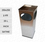 GESSERIT D 250 Inox 25 liter kosz na śmieci z popielniczką zewnętrzny stal nierdzewna 25L Szczotkowana 01-038