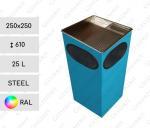 GESSERIT D 250 RAL 25 liter Kosz z popielniczką stalowy 25L unikalny kolor 01-112