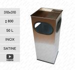 GESSERIT D 300 Inox 50 liter popielnica stojąca z koszem na śmieci ze stali nierdzewnej 50L Szczotkowana 01-111