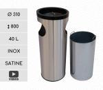 GESSERIT E 310 Inox 40 liter popielniczka stojąca z koszem stal nierdzewna 40L Szczotkowana 01-050i