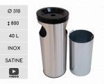 GESSERIT F 310 Inox 40 liter Kosz z popielniczką ze stali nierdzewnej 40L Szczotkowana 01-039i