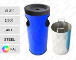 GESSERIT F 310 RAL 40 liter kubły na śmieci stalowy 40L unikalny kolor 01-039