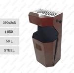 GESSERIT H Brown 50 liter Kosz popielnicą stalowy 50L Brązowy 01-333brown