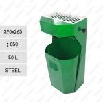 GESSERIT H Green 50 liter popielniczka z koszem na śmieci stalowy 50L Zielony 01-333green