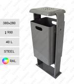 GESSERIT MT Ashtray 40 liter kosz na odpady uliczny Stal unikalny kolor RAL 40L 01-114