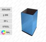 GESSERIT S 250x250x390 RAL 20 liter kubły na odpady stalowy 20L unikalny kolor 01-782-RAL