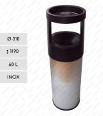 GESSERIT TT 310 Inox 60 liter Kosz popielniczka stal nierdzewna 60L Szczotkowana, Czarny 01-825