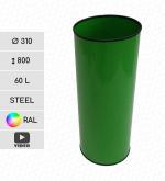 Kosz na śmieci 60 l stal według wybranego koloru ral