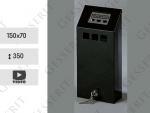 MV Cigarette Receptacle Black Wall 02 popielnicą ścienna stalowy  Czarny 01-1081