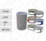 MV Concrete garbage bin + red ashtray 100 liter kosz na odpady uliczny beton Czerwony 100+L 01-1140r