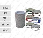 MV Concrete garbage bin + stainless steel ashtray 100 liter kosz na odpady uliczny beton Stal nierdzewna 100+L 01-1140x