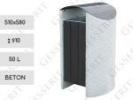 MV Concrete garbage bin black 50 liter kosz na odpady uliczny beton Czarny 50L 01-1077