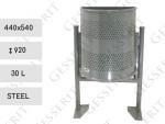 MV HR grey 30 liter kubły na odpady uliczny Stal Szary 30L 01-1075v2