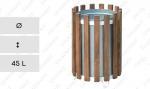 MV R wood, steel, brown 45 liter kubły na śmieci uliczny drewno/Stal Brązowy 45L 01-1068