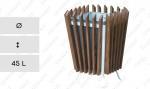 MV SQ wood, steel, brown 45 liter kosz na odpady uliczny drewno/Stal Brązowy 45L 01-1069