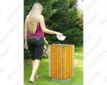 MV SQ wood, steel, brown 65 liter kubły na śmieci uliczny drewno/Stal Brązowy 65L 01-1065