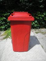 Plastyk domowe śmieci 240 L Czerwony