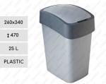 Plastyk Kosz na śmieci plastikowy uchylny 25 L Szary