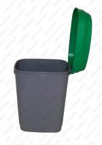 Plastyk Kosz na śmieci plastikowy uchylny 25 L Szary, Zielony