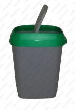 Plastyk Kosz na śmieci plastikowy uchylny 25 L Szary, Zielony