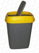 Plastyk Kosz na śmieci plastikowy uchylny 25 L Szary, Żółty