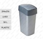 Plastyk Kosz na śmieci plastikowy uchylny 50 L Szary