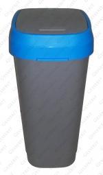 Plastyk Kosz na śmieci plastikowy uchylny 50 L Szary, Niebieski