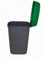 Plastyk Kosz na śmieci plastikowy uchylny 50 L Szary, Zielony