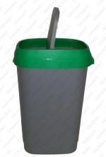 Plastyk Kosz na śmieci plastikowy uchylny 50 L Szary, Zielony