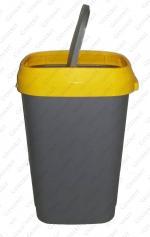 Plastyk Kosz na śmieci plastikowy uchylny 50 L Szary, Żółty