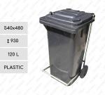 Plastyk Kosz na śmieci plastikowy z pedałem 120 L Szary
