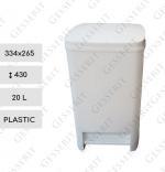 Plastyk Kosz na śmieci plastikowy z pedałem 20 L Biały
