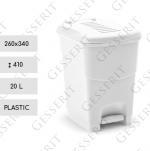 Plastyk Kosz na śmieci plastikowy z pedałem 20 L Biały
